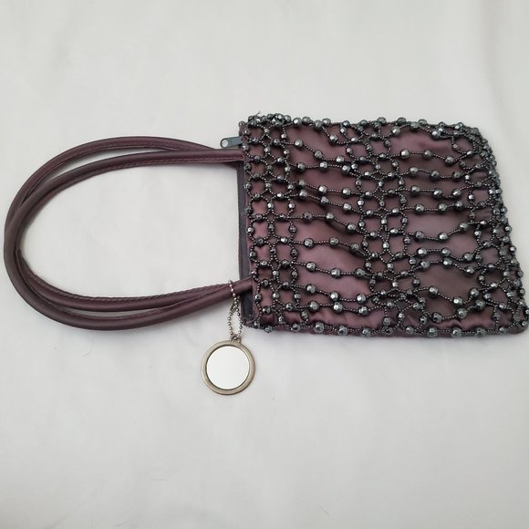 Purple satin evening purse - Picture 6 of 7